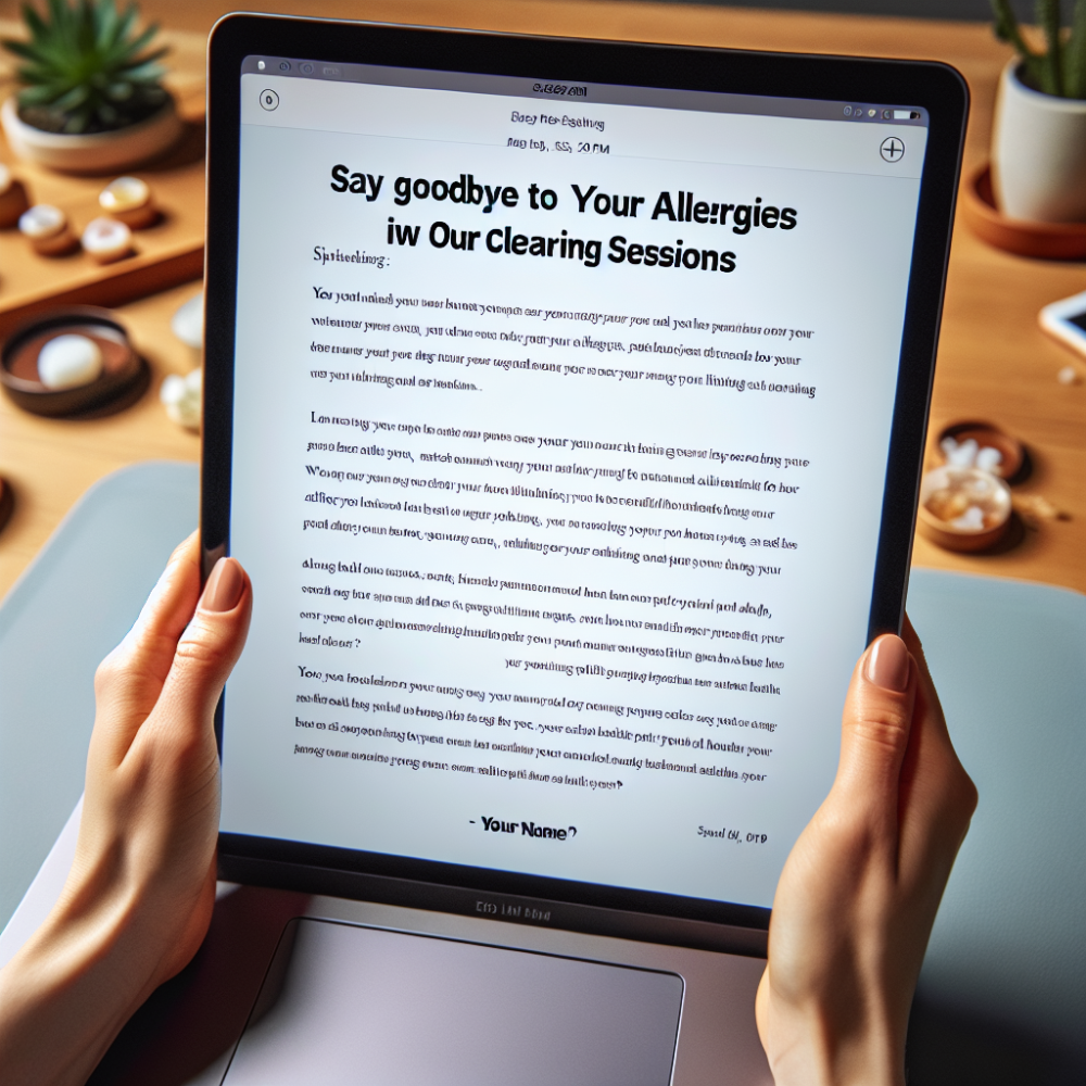 Allergy Clearing Email Sessions